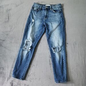KanCan Jeans Juniors Size 5/26 Milan High Rise Mom Distressed Relaxed Fit